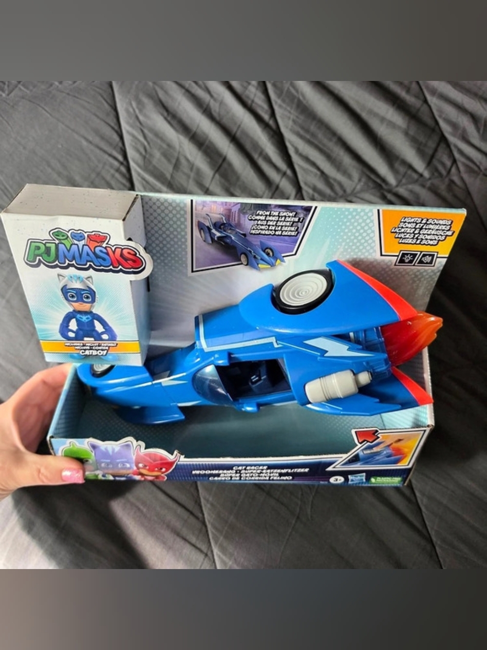 PJ Masks Catboy Cat-Car Racer Toy Set Blue & Red